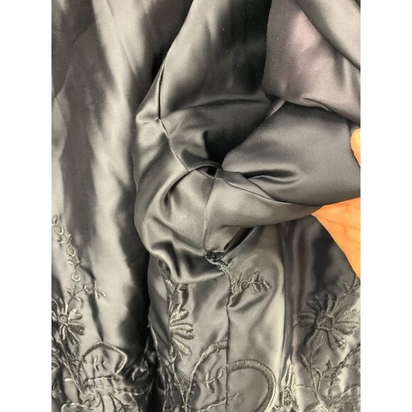 Vintage 80s Genuine Saga Mink Fur Coat M/L Black 3/4 Batwing Sleeve - Picture 16 of 16